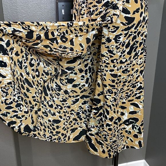 Topshop Leopard Print Mock Wrap Midi Dress - Picture 6 of 15